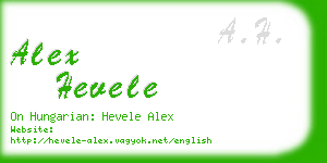 alex hevele business card